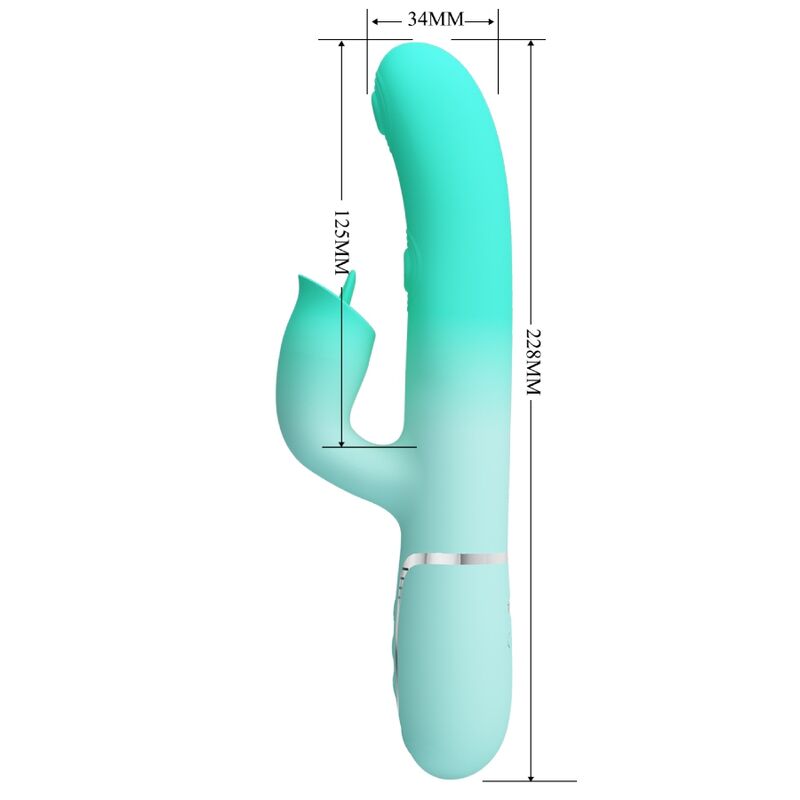 PRETTY LOVE - VIBRATEUR LAPIN MULTIFONCTION GIGI VERT AQUA