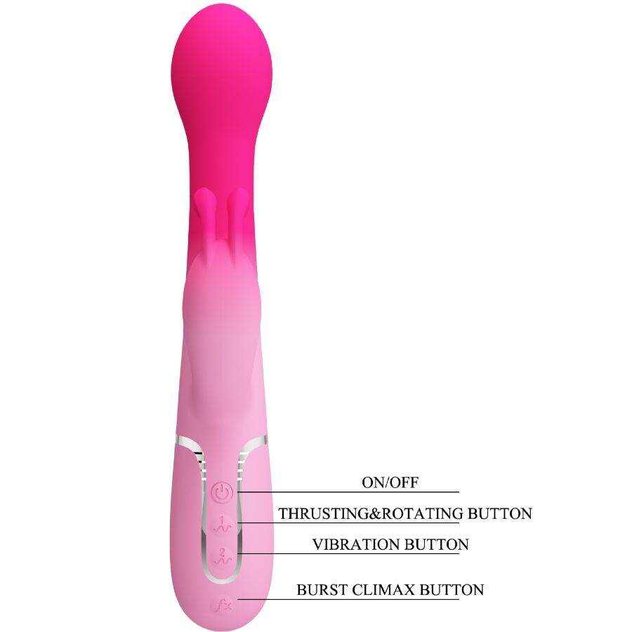 PRETTY LOVE - VIBRATEUR LAPIN MULTIFONCTION 3 EN 1 DEJON ROSE