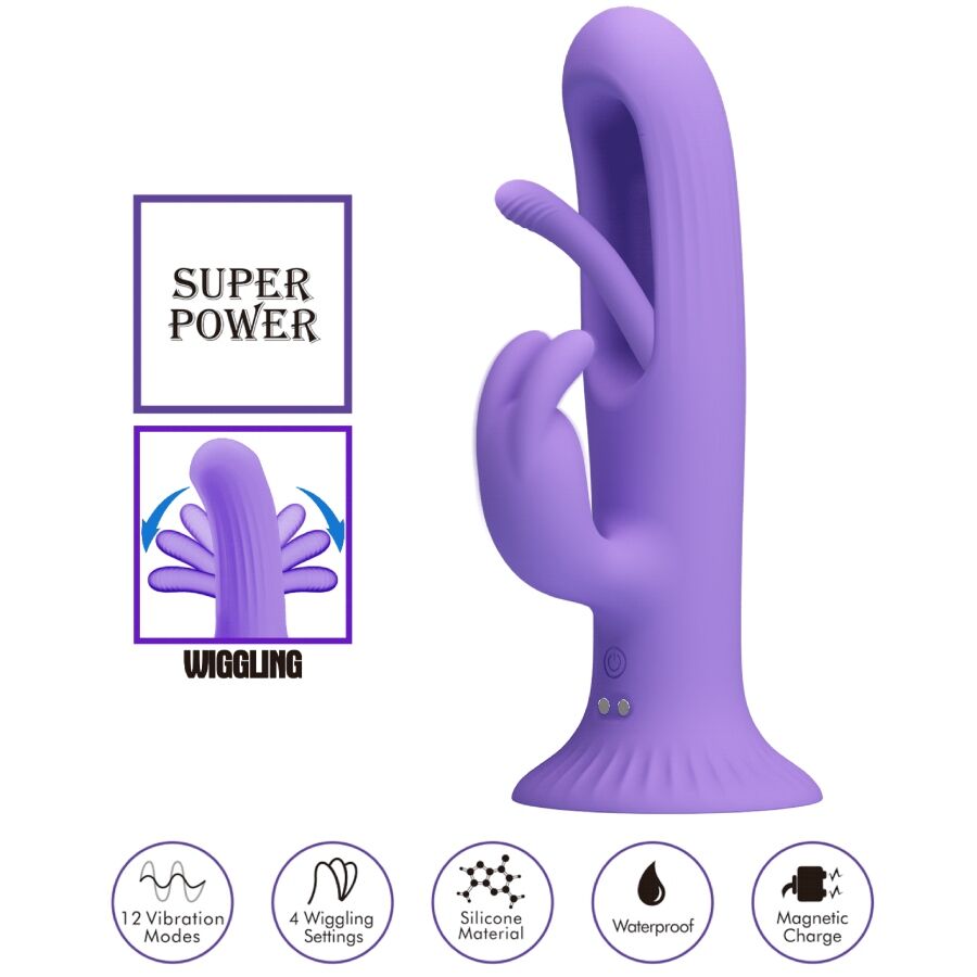 Vibromasseur Rabbit Killmoulis Fonction Langue 12 Modes Rechargeable - Pretty Love