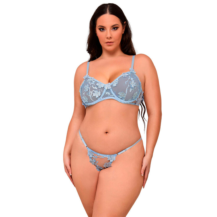 Ensemble Lingerie Soutien-Gorge et Culotte Brodés Fleurs - Subblime