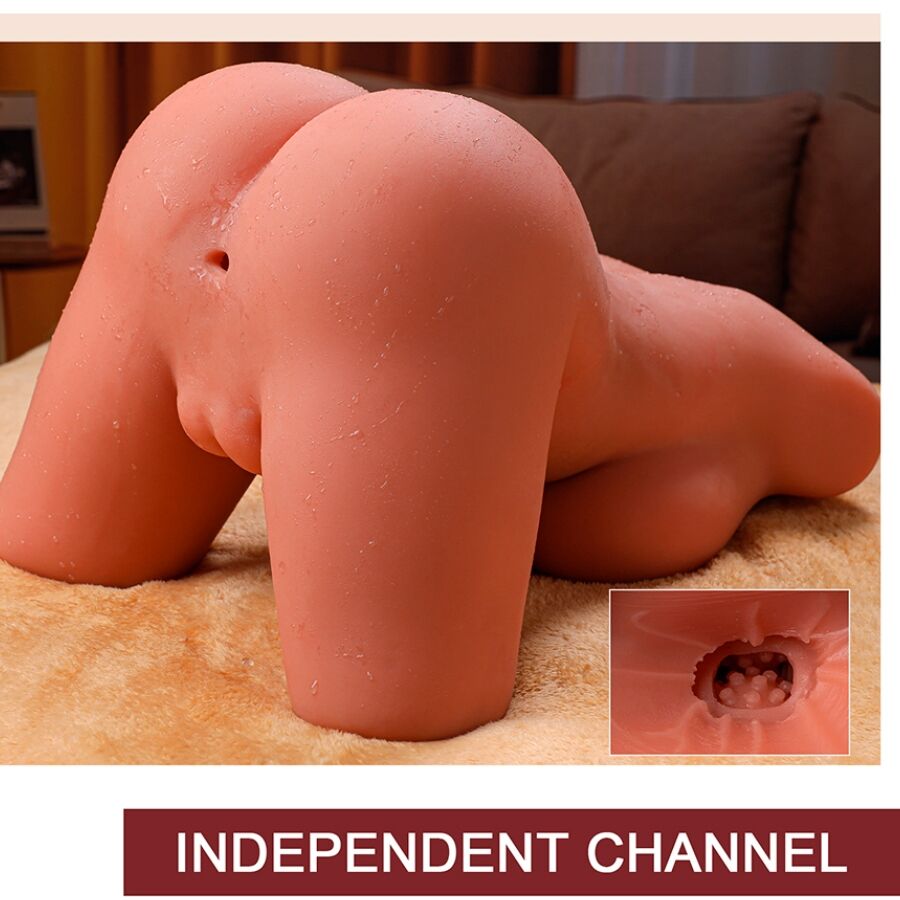 XISE - MIAH LADY BOY TORSE FÉMININ AVEC GODEMICHET VIBRANT ET À POUSSER 55 CM