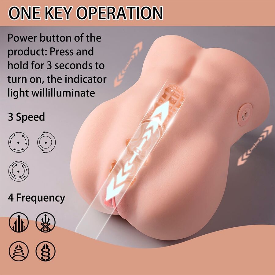 XISE - LYDIA MASTURBATEUR VAGINAL FÉMININ AVEC MOUVEMENT DE POUSSÉE 25 CM