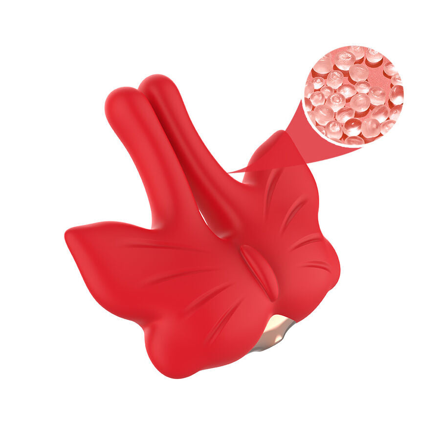 ARMONY - PINCES À TÉTONS MAGNÉTIQUES À VIBRATION FORME PAPILLON ROUGES