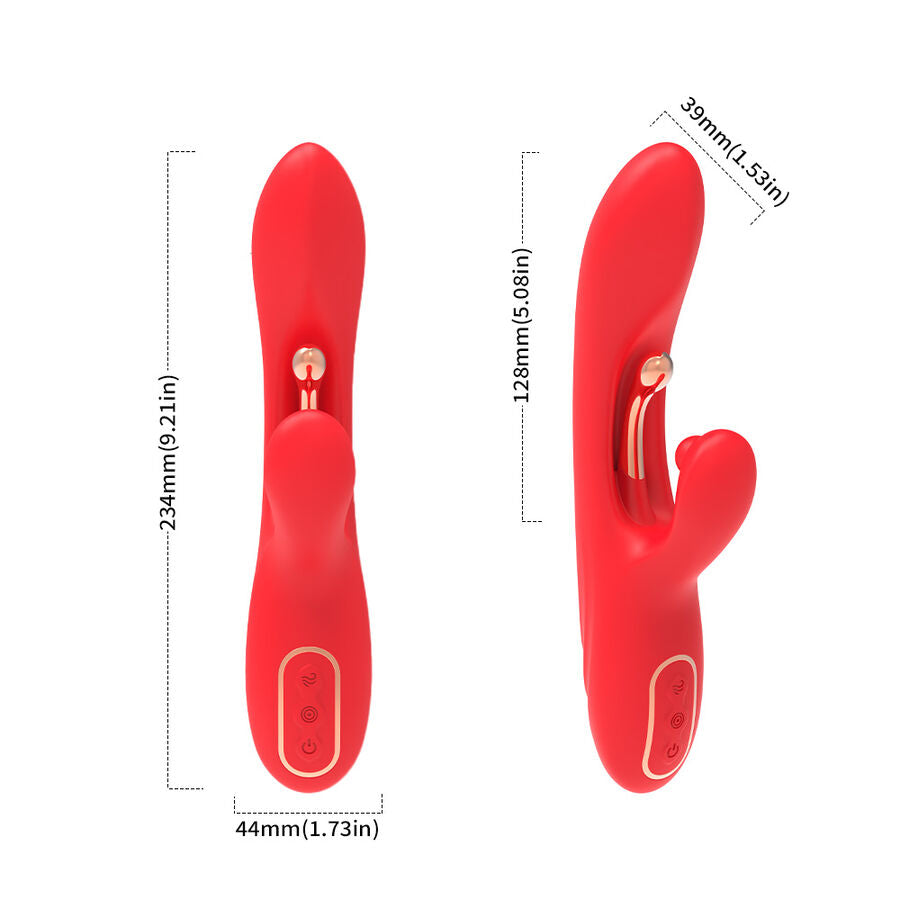 ARMONY - VIBRATEUR STIMULATEUR POINT G ET CLITORIS AVEC LANGUE OSCILLANTE ROUGE