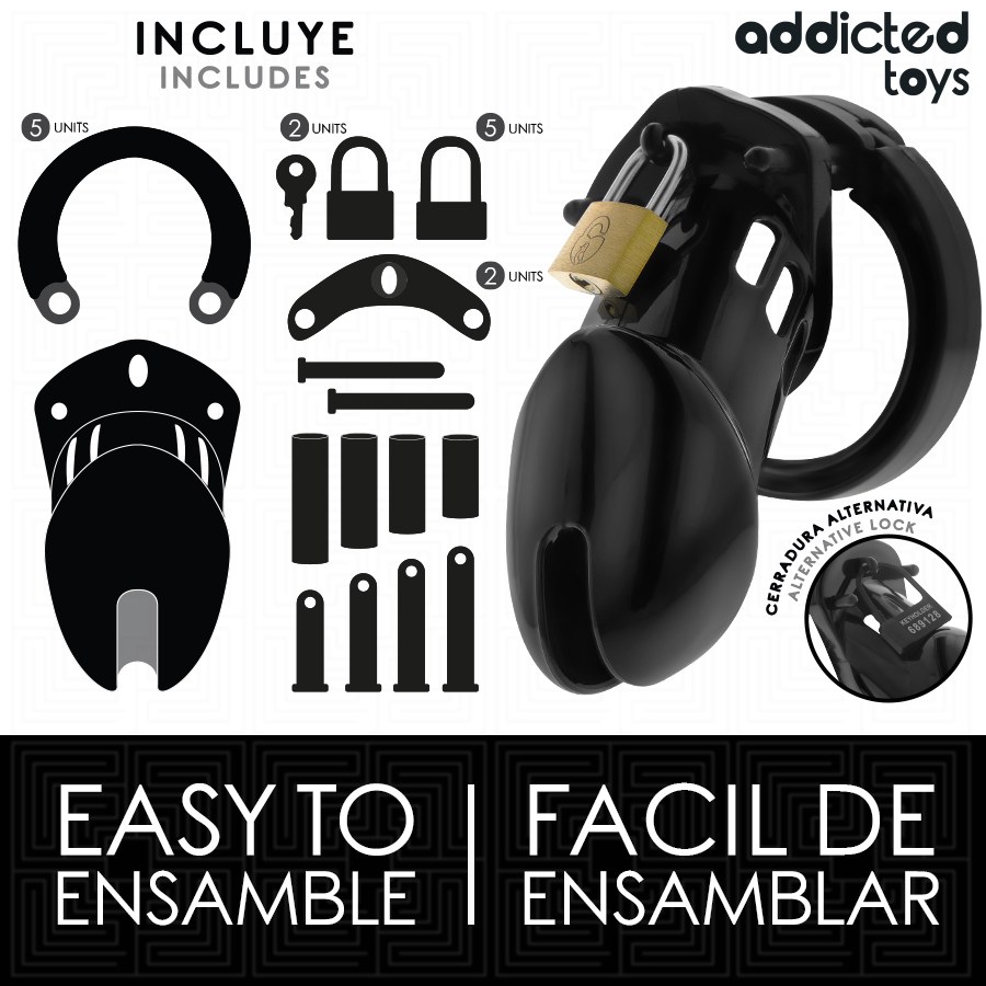 ADDICTED TOYS LOCKED - CAGE À PÉNIS OBSIDIAN HOLD TAILLE M