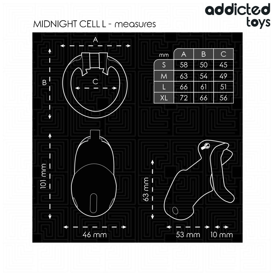 ADDICTED TOYS LOCKED - MINDNIGHT CELL CAGE À PÉNIS TAILLE L