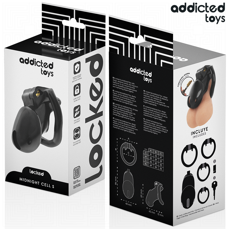 ADDICTED TOYS LOCKED - MINDNIGHT CELL CAGE À PÉNIS TAILLE S