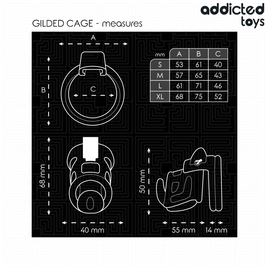 ADDICTED TOYS LOCKED - CAGE À PÉNIS GILDEN CAGE 8,5 CM