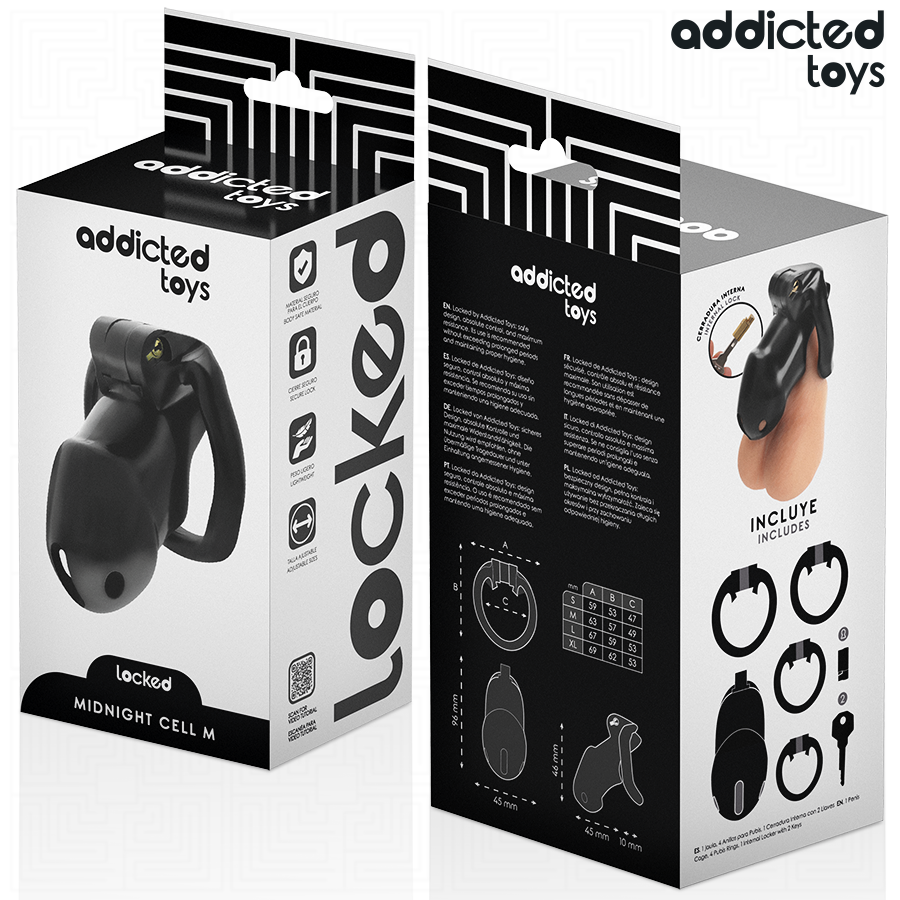 ADDICTED TOYS LOCKED - MINDNIGHT CELL CAGE À PÉNIS TAILLE M