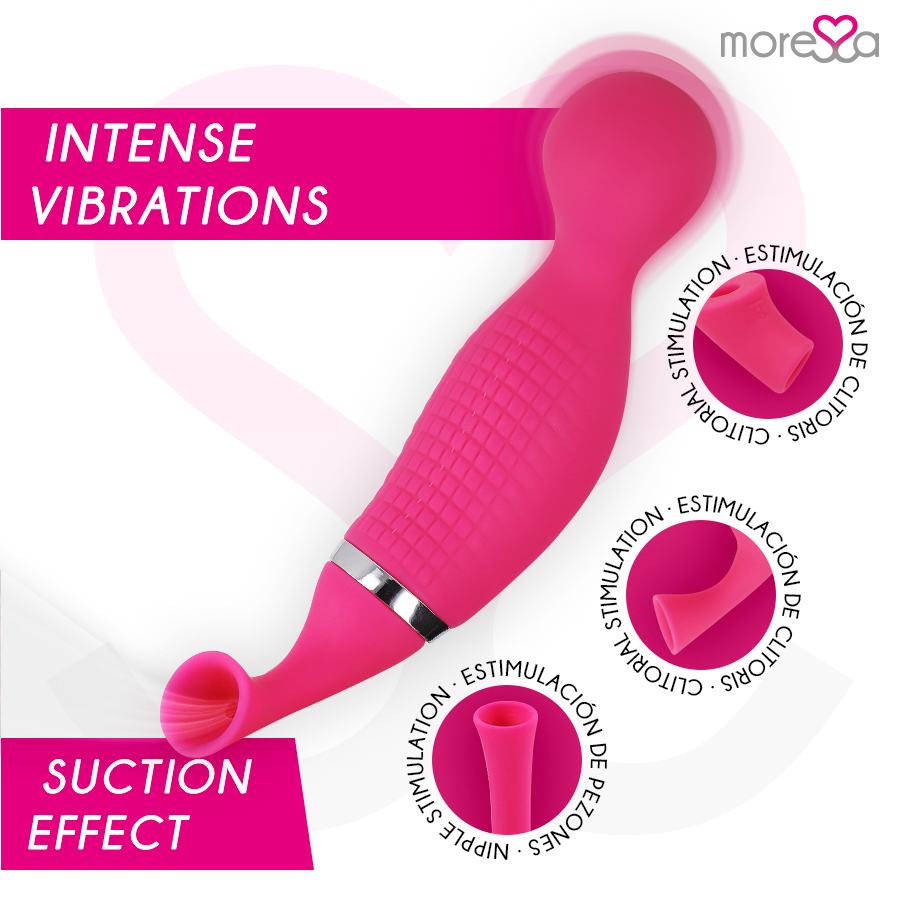 MORESSA - KIRK DUO ONDES STIMULANTES + MASSEUR MULTIFONCTION RECHARGEABLE EN SILICONE PREMIUM