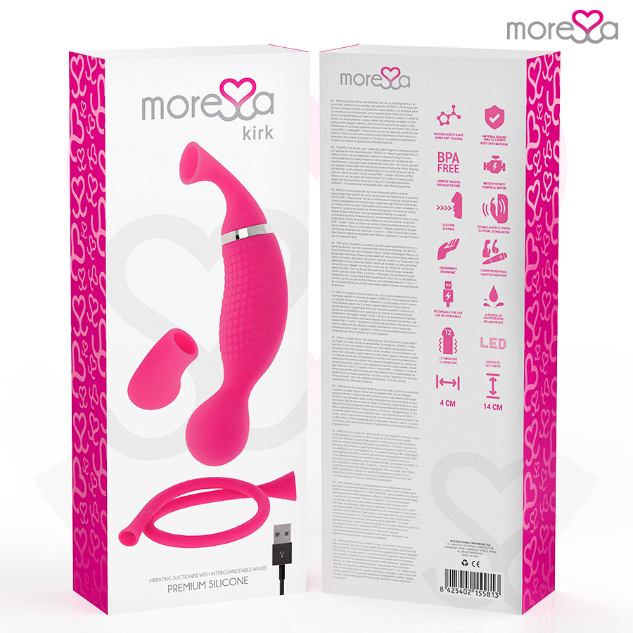 MORESSA - KIRK DUO ONDES STIMULANTES + MASSEUR MULTIFONCTION RECHARGEABLE EN SILICONE PREMIUM