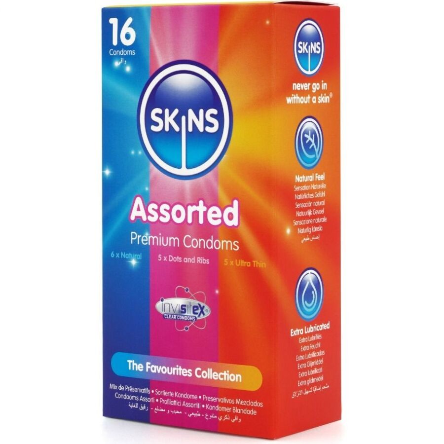 SKINS - PACK DE 16 PRÉSERVATIFS PREMIUM ASSORTIS
