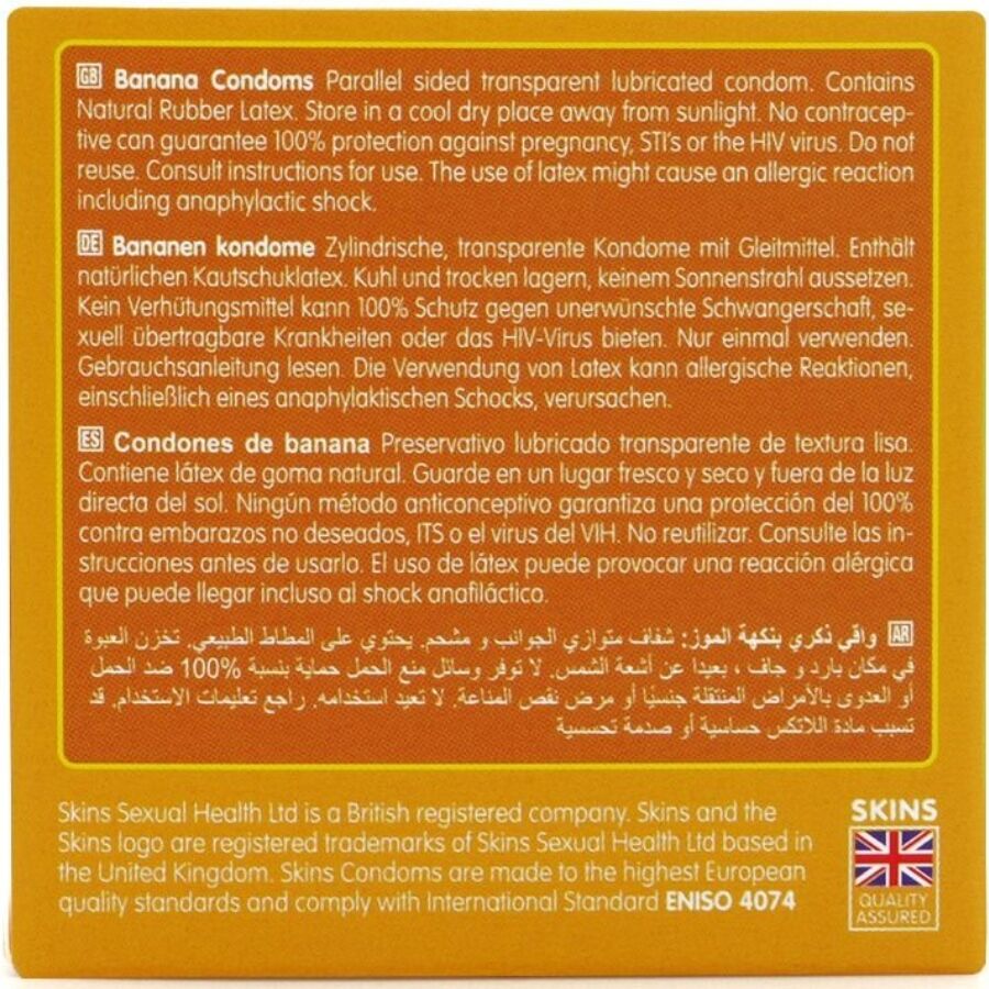 SKINS - PACK DE 4 PRÉSERVATIFS BANANE PREMIUM