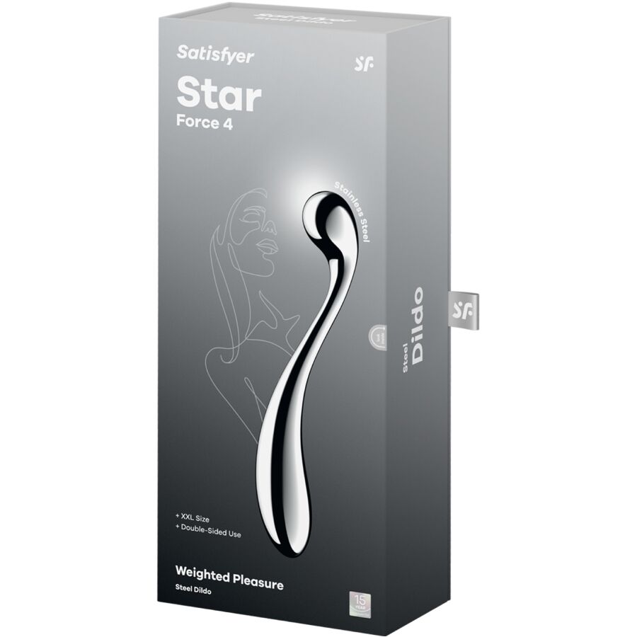 SATISFYER - STAR FORCE 4 GODEMICHET DOUBLE EN ACIER INOXYDABLE