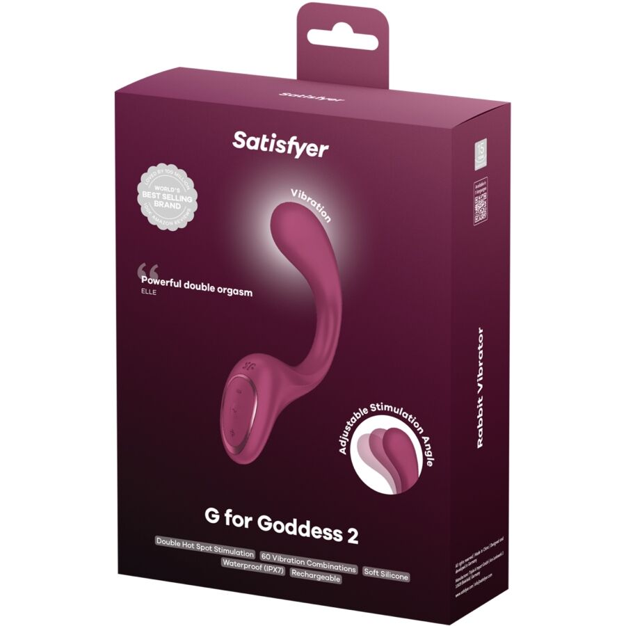 SATISFYER - G FOR GODDESS 2 BOUTEILLE VIBRATEUR LAPIN BORDEAUX