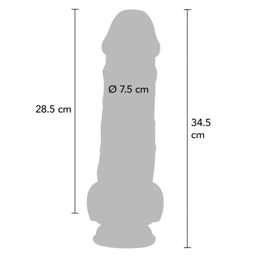 GET REAL - PÉNIS RÉALISTE DE LUXE AVEC TESTICULES EXTRA ÉPAIS DE 34,5 CM