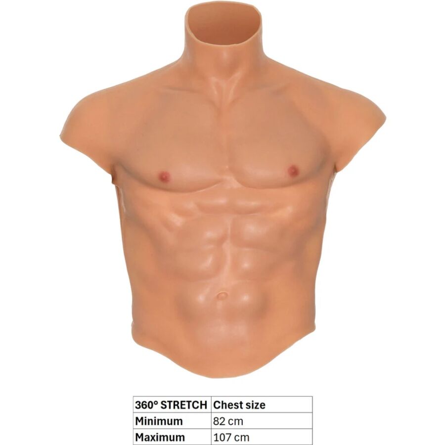 DÉSIR CACHÉ - T-SHIRT TORSE MASCULIN EN SILICONE ALTER EGO AVEC ESTHÉTIQUE DES ABS