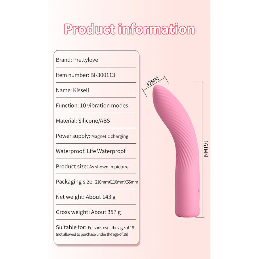 Vibromasseur Point G Kisell Lumineux 10 Modes Rechargeable - Pretty Love