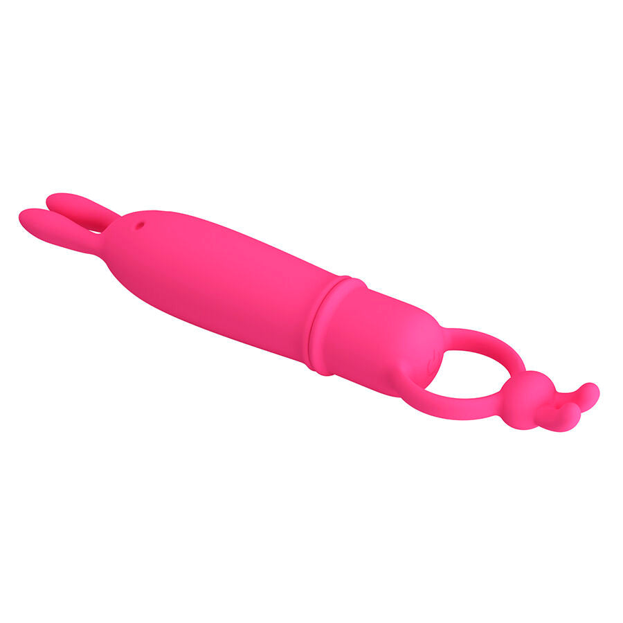 Vibromasseur Rabbit Delia Silicone Anneau de Maintien 10 Modes - Pretty Love