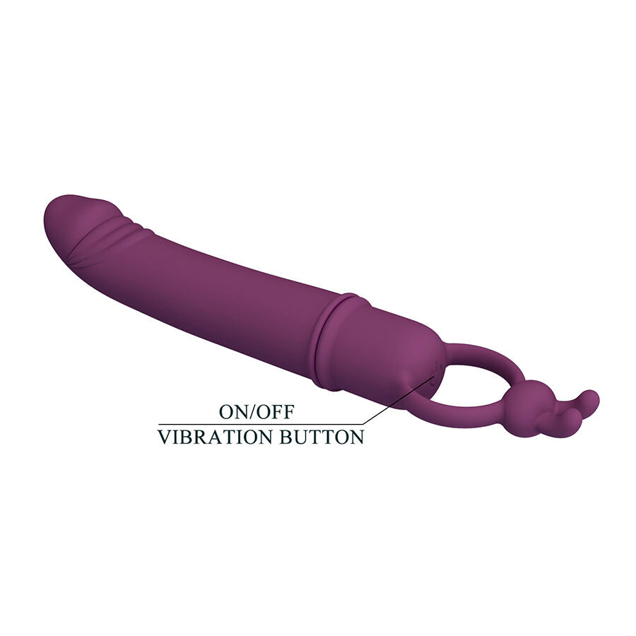 Vibromasseur Forme Pénis Cora Anneau de Maintien 10 Modes Étanche - Pretty Love