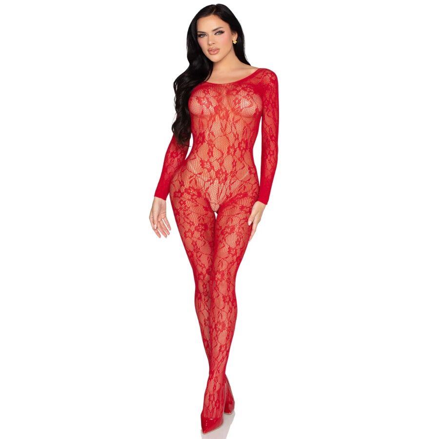 Bodystocking Dentelle Florale Taille Unique 2 Coloris - Leg Avenue