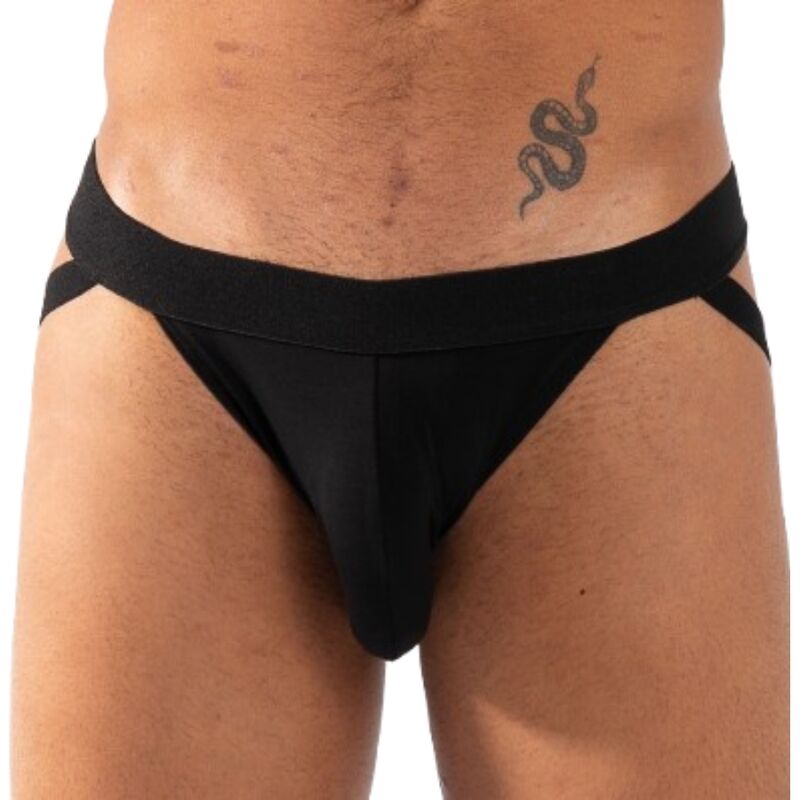 Jockstrap Fétichiste Double Black Sangles Ouvert Devant Derrière 3 Tailles - Burn