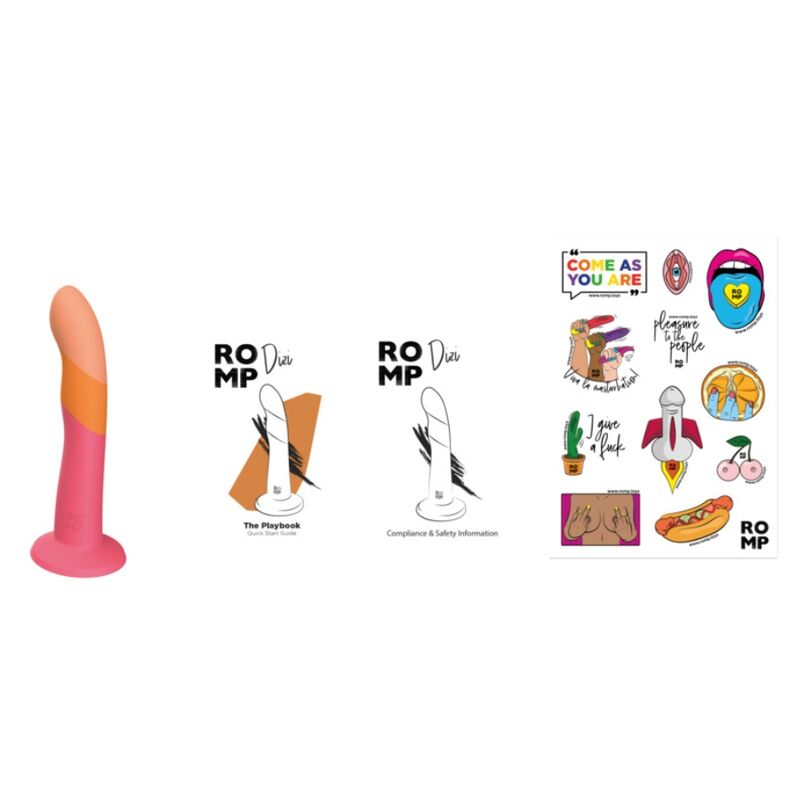 Gode Ventouse Dizi Silicone Incurvé Étanche 18 cm - Romp