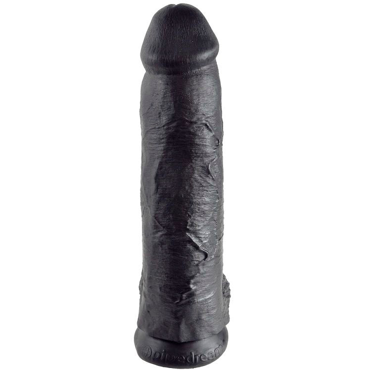 Gode Réaliste XL Ventouse avec Boules 30 cm Noir - King Cock