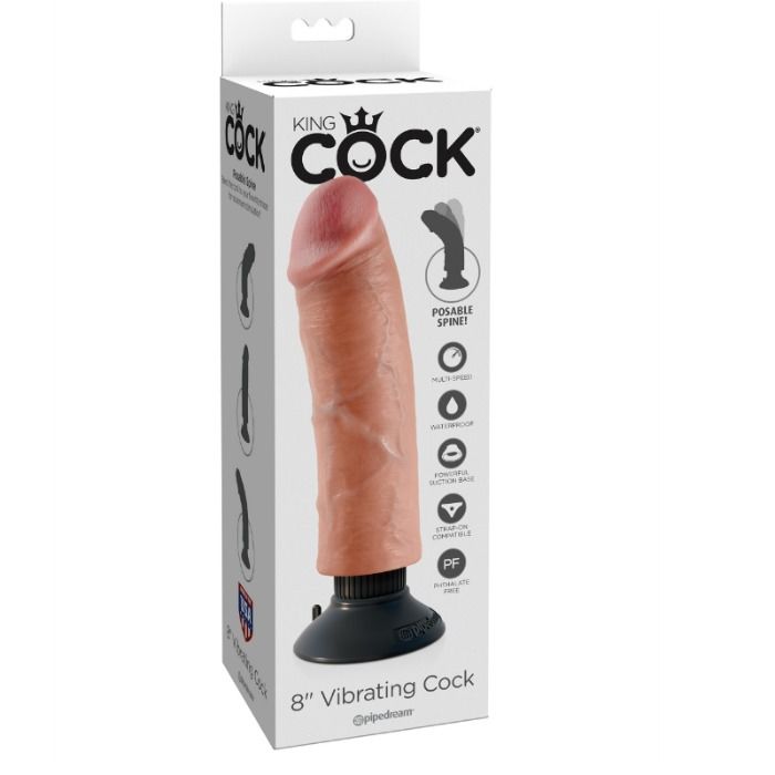 Gode Réaliste Vibrant Ventouse - King Cock