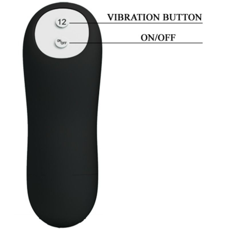 Plug anal en silicone forme pénis et 12 modes de vibration noir