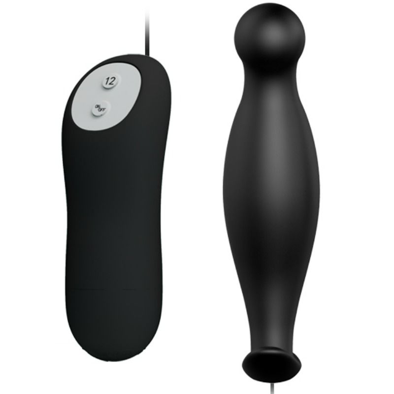 Plug anal en silicone 12 modes de vibration noir
