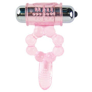 Anneau silicone 10 rythmes de langue avec vibration rose