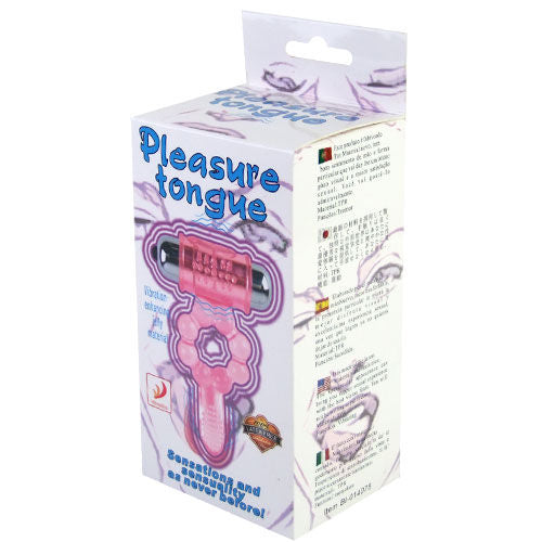 Anneau silicone 10 rythmes de langue avec vibration rose