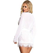 SUBBLIME - BABYDOLL BLANC MANCHES LONGUES  FRANGES L / XL