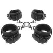 FETISH SUBMISSIVE - ENSEMBLE DE MENOTTES POUR MAINS ET CHEVILLES AVEC DOUBLURE EN NOPRÈNE