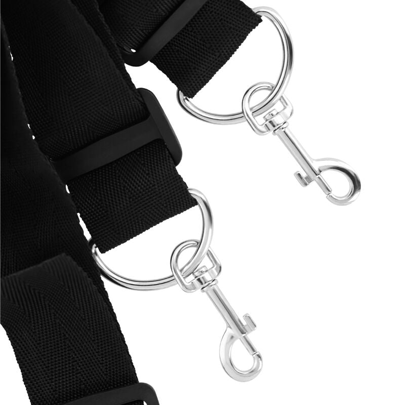 Kit Attaches de Lit BDSM Sangles Sous-Matelas Néoprène Réglable - Darkness
