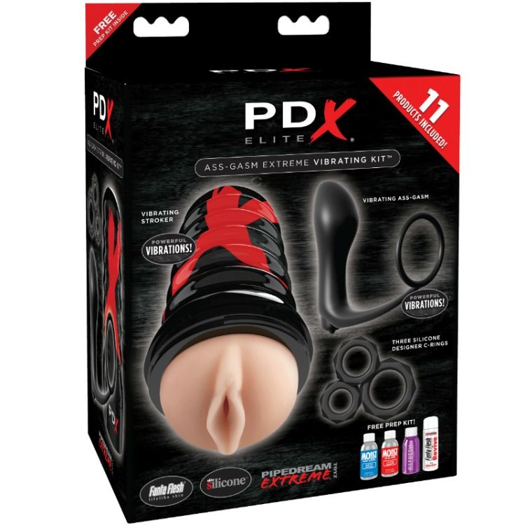 Kit Masturbateur Ass-Gasm Stroker Vaginal & Cockring Vibrant Prostate - PDX Elite