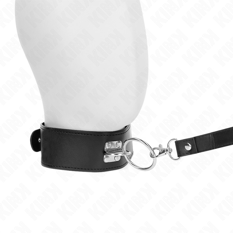 Laisse Cloutée BDSM Collier Cuir Réglable 116 cm - Kink