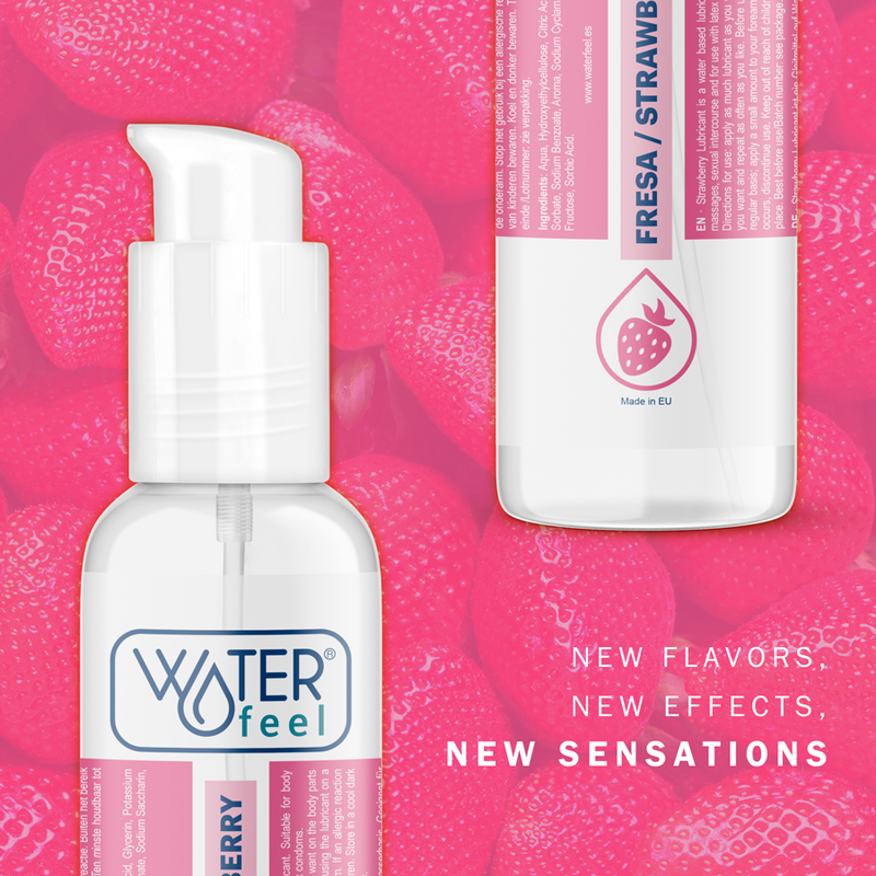 Lubrifiant Aromatisé Base Eau Fraise ou Passion 175 ml - Waterfeel