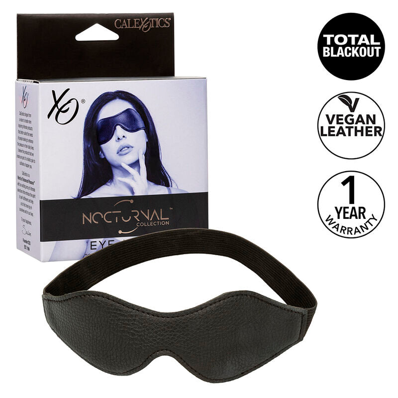 Masque BDSM Black-Out Nocturnal Cuir Doublure Néoprène - CalExotics