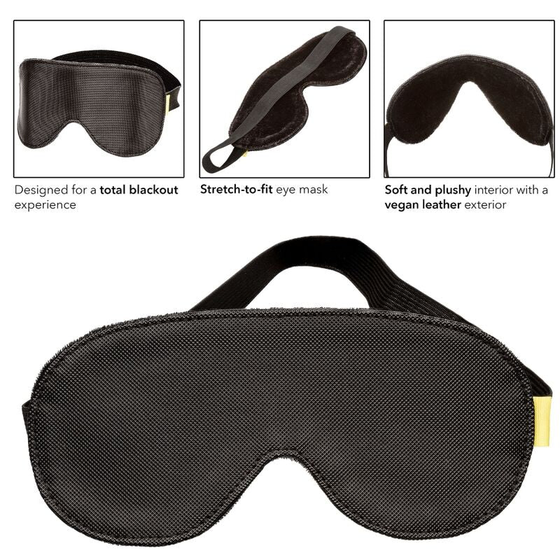 Masque BDSM Occultant Boundless Blackout Cuir Végétalien Extensible - CalExotics