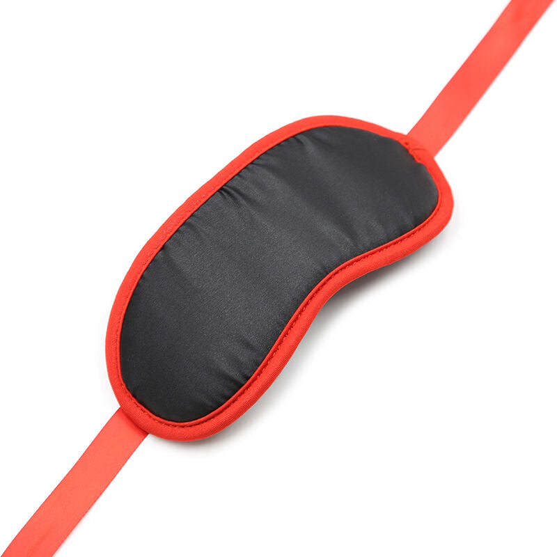 Masque Bords Rouges Noir Polyester Jeux Fétichistes - Ohmama