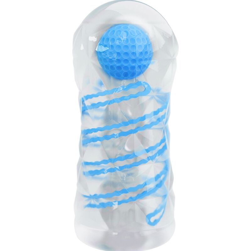 Masturbateur Compact Spirales Bleues Texturé Étanche - Pretty Love