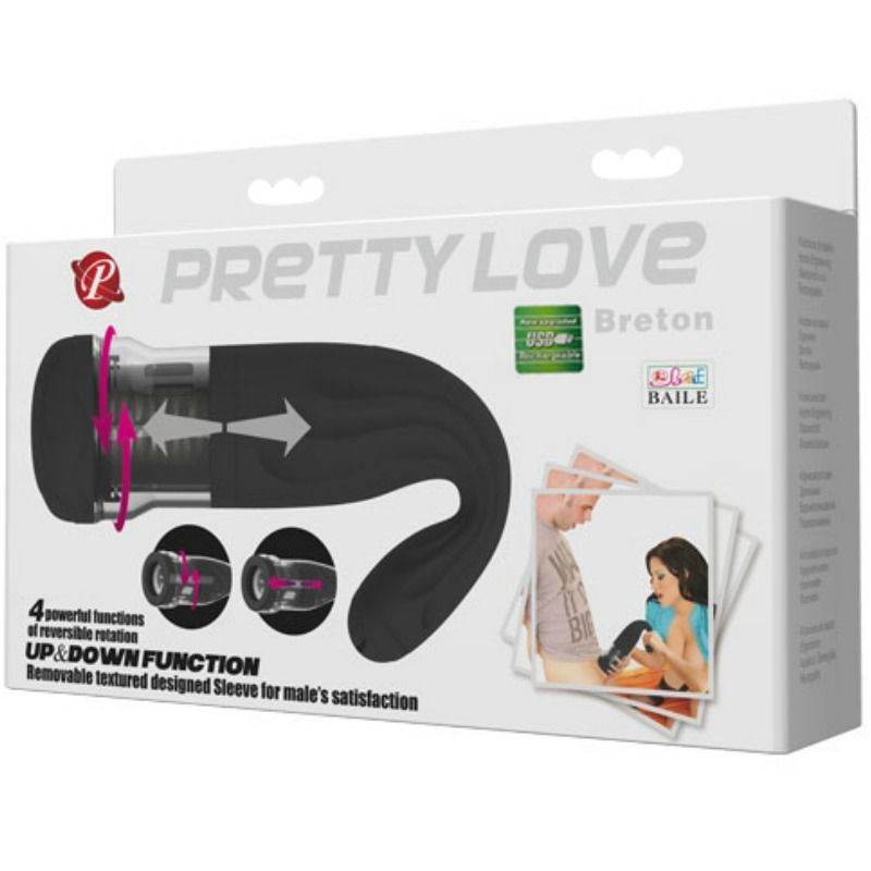 Masturbateur Rechargeable Rotatif Picots Souples 4 Vitesses - Pretty Love