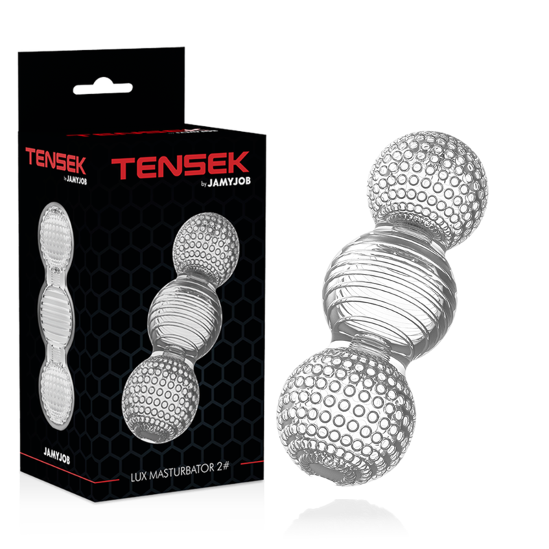 Masturbateur Transparent Tensek 2 Texture Spiralée Tunnel Stimulant - Jamyjob