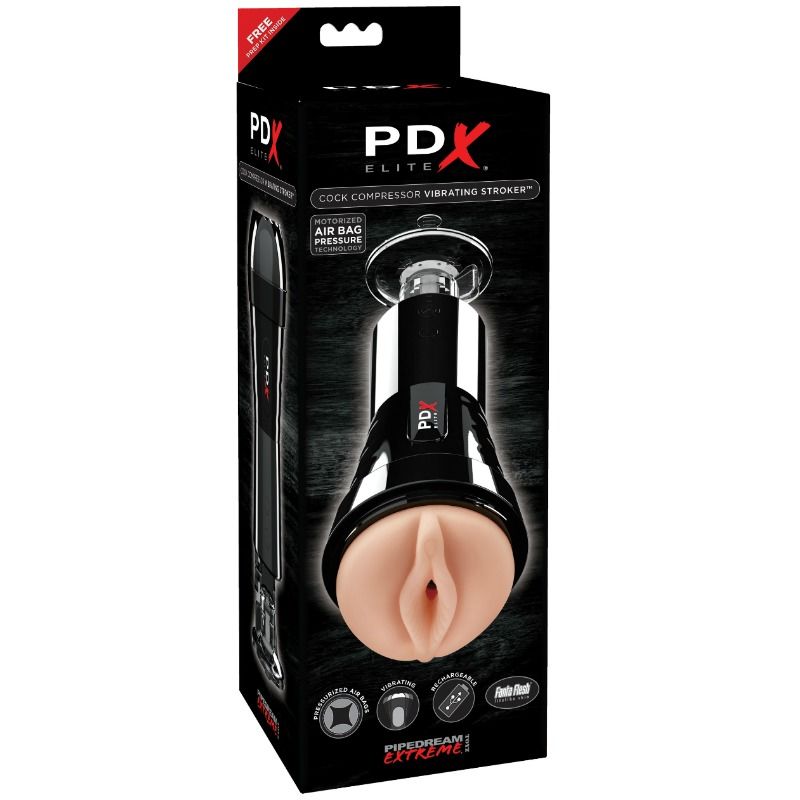 Masturbateur Vibrant Cock Compressor Airbags Aspiration Mains Libres - PDX Elite
