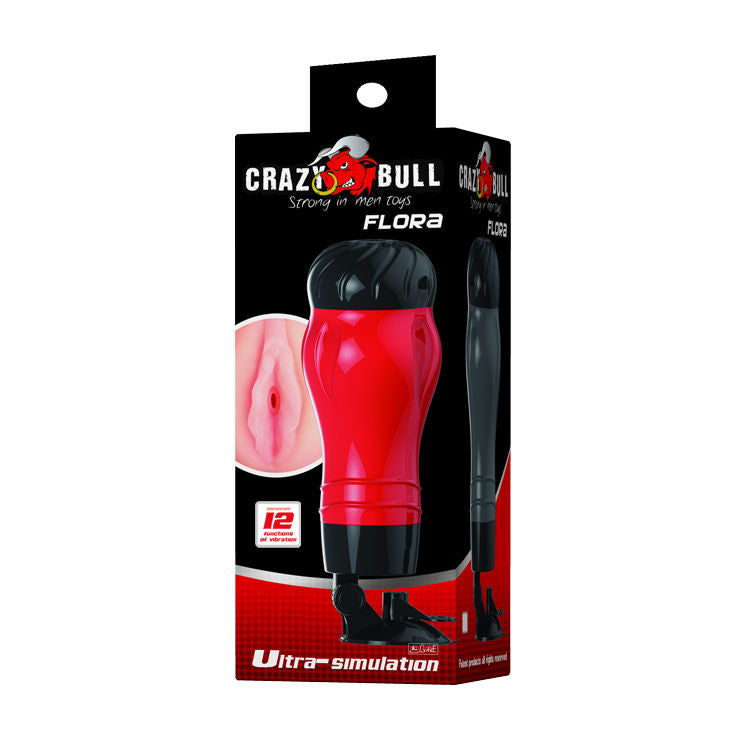 Masturbateur Vibrant Vagin Flora Ventouse 12 Modes Mains Libres - Crazy Bull