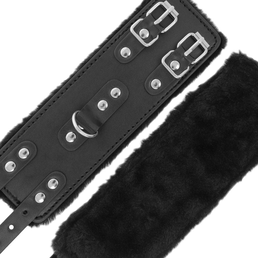Menottes BDSM Cuir Doublées Réglables Poignets et Chevilles - Darkness