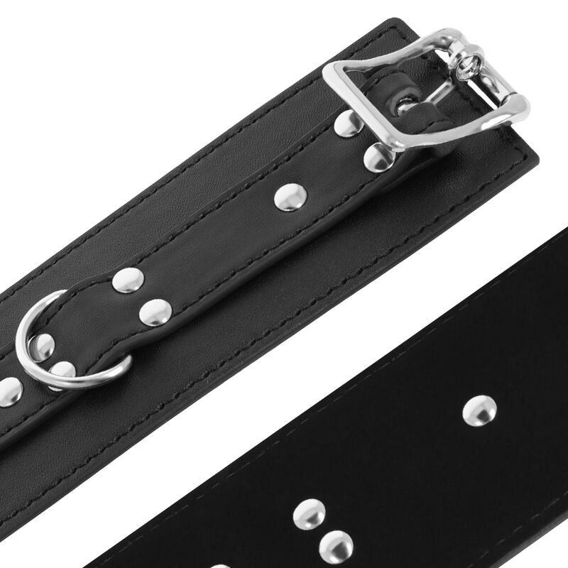 Menottes BDSM Cuir Synthétique Boucles Réglables Néoprène - Darkness