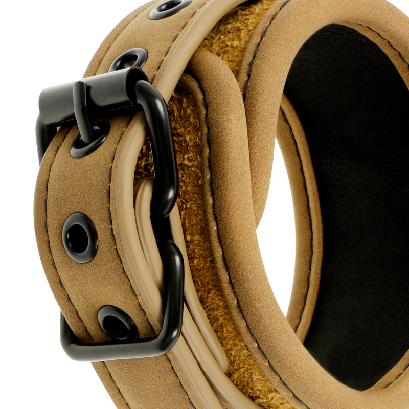 Menottes BDSM Cuir Vegan Doublure Néoprène Sans Nickel - Fetish Submissive
